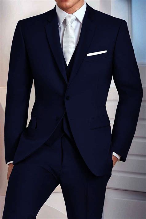 deep navy blue suit.